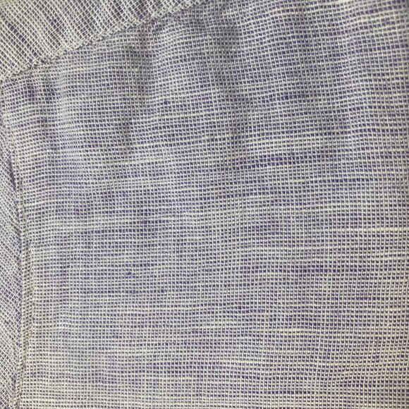 Womens Kim Rogers Linen Blend Button Shirt Short Sleeve S Bluish Purple White - Picture 5 of 8